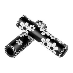 Дръжки RideFIT Leather White Flower 130mm черен