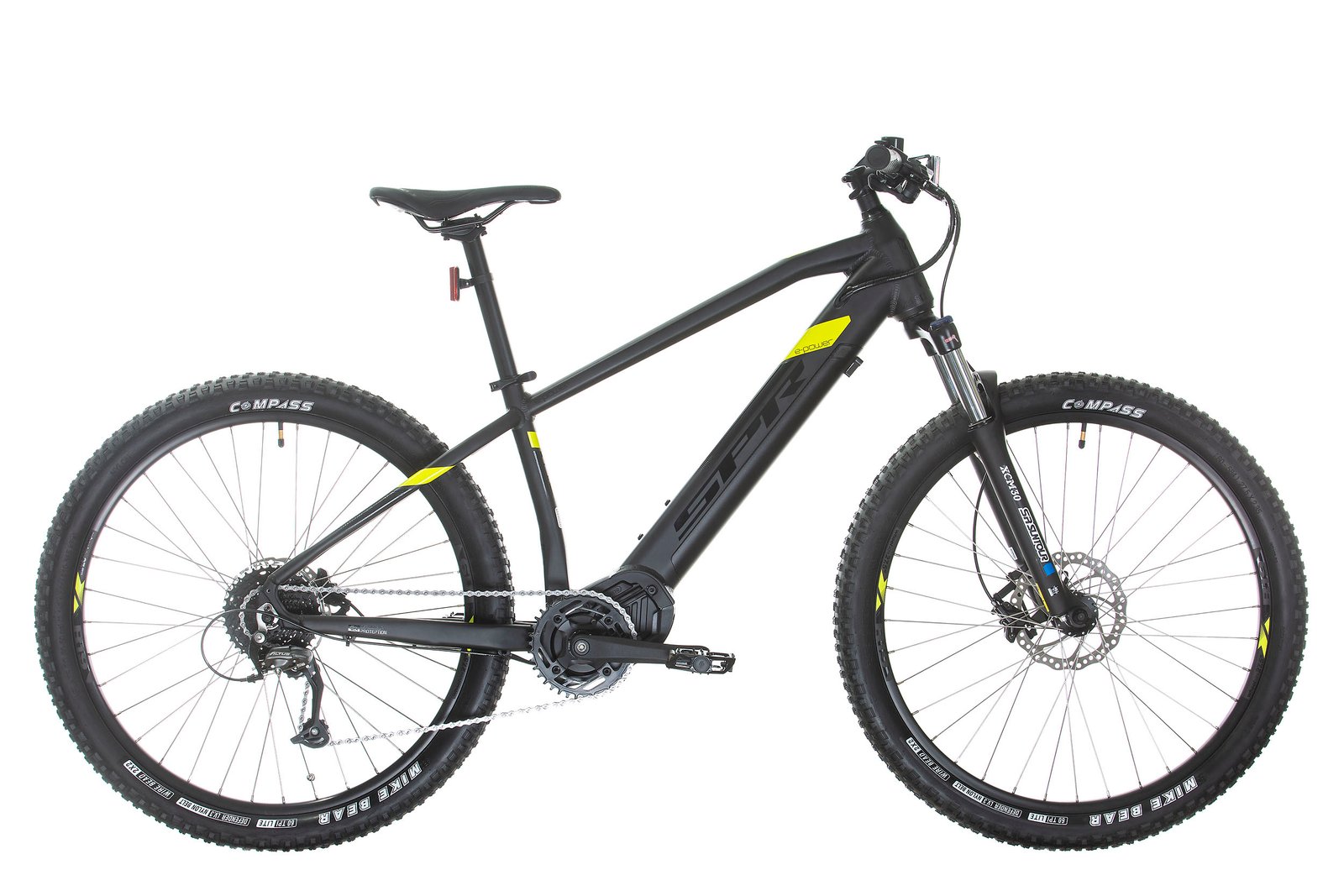 Електрически велосипед SPR E-MTB Supreme 27.5″, 400 mm, черен/зелен